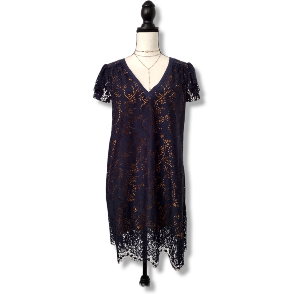 The Korner Navy Blue Lace Dress Size S